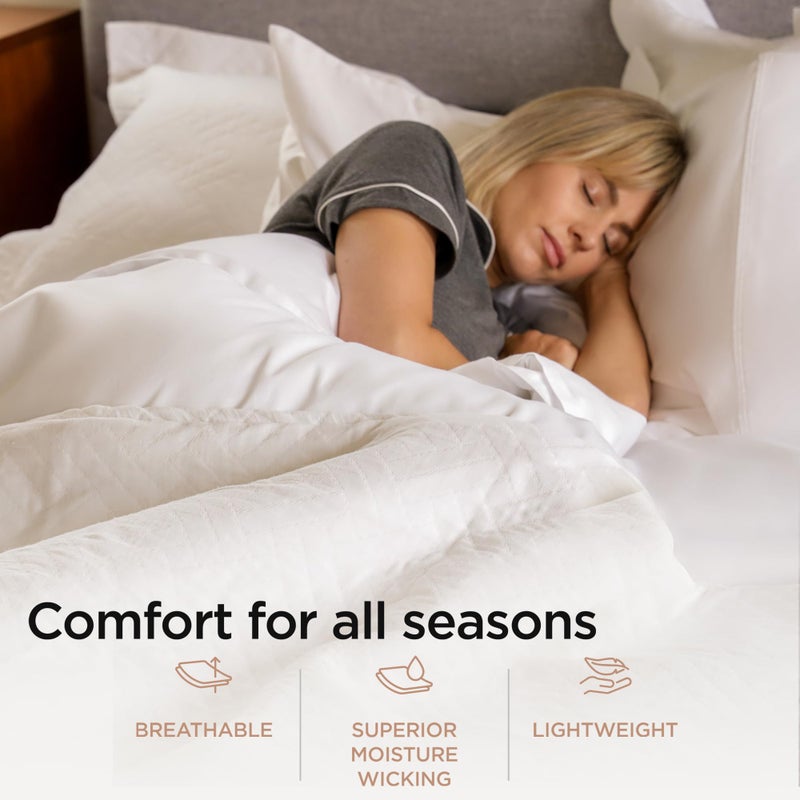 Threadmill Luxury Cotton Blankets for Queen Size Bed | All-Season 100% Cotton Queen Size Blanket | Criss Cross Jacquard Cozy Lightweight, Soft Breathable Coverlet fits Full Size Bed, 90x92 | White - Image 4